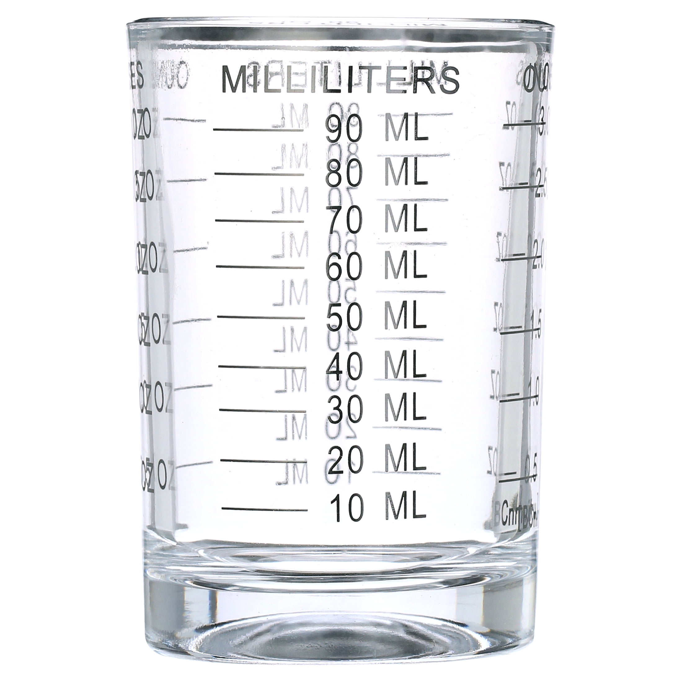 BCnmviku Shot Glasses Measuring Cup Espresso Shot Glass Liquid Heavy Glass Wine Glass 2 Pack 26-Incremental Measurement 1oz, 6 tsp, 2 Tbs, 30ml (2Pack