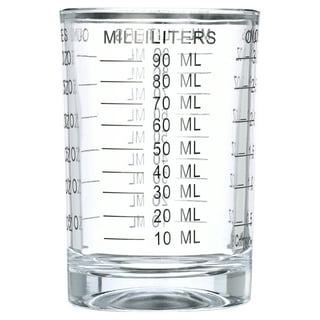  Kolder Mini Measure Heavy Glass, 20-Incremental Measurements  Multi-Purpose Liquid and Dry Measuring Shot Glass, Black, Set of 3