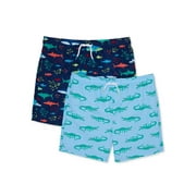 BCool Boys Print Swim Trunks, 2-Pack, Sizes 4-12