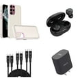 thumbnail image 1 of BD Accessories for Samsung Galaxy S23 Ultra Case - (Beige/Pink) Slim Hybrid TPU Frosted Cover with Wireless Earbuds, UL Listed USB-C PD Wall Charger, 3-Pack of USB Cables (3ft, 6ft, 10ft), 1 of 6