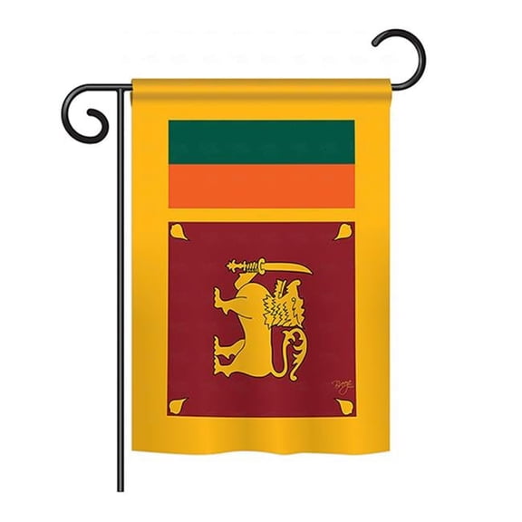 BD-CY-GS-108256-IP-BO-D-US15-BD 13 x 18.5 in. Sri Lanka Flags of the World Nationality Impressions Decorative Vertical Double Sided Garden Flag Set with Banner Pole