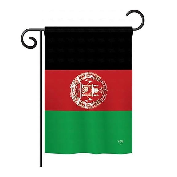 BD-CY-GS-108272-IP-BO-D-US15-BD 13 x 18.5 in. Afghanistan Flags of the World Nationality Impressions Decorative Vertical Double Sided Garden Flag Set with Banner Pole