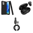 thumbnail image 1 of BD Combo Bundle Case for Moto G Power 5G 2023 Case - (Carbon Fiber) Dual Shockproof Protector Armor Case with Wireless Earbuds with Charging Case, 15W Fast Charging USB-C Car Charger (5.7 Foot), 1 of 5