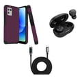 thumbnail image 1 of BD Combo Bundle Case for Moto G Power 5G 2023 Case - (Dark Purple) Dual Shockproof Protector Armor Case with Wireless Earbuds with Charging Case, Digital LED Display USB-C to USB-C Cable (3.3 Feet), 1 of 5