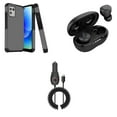 thumbnail image 1 of BD Combo Bundle Case for Moto G Power 5G 2023 Case - (Gray) Dual Shockproof Protector Armor Case with Wireless Earbuds with Charging Case, 15W Fast Charging USB-C Car Charger (5.7 Foot), 1 of 5