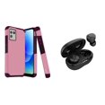 thumbnail image 1 of BD Dual Cover Designed for Moto G Power 5G 2023 Case (Pink Wine) Shockproof Protector Armor Case with Noise-Cancelling Wireless Earbuds with Charging Case, 1 of 4