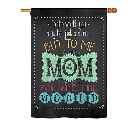 BD-MD-H-115122-IP-BO-DS02-US The World Mom Summer - Seasonal Mothers Day Impressions Decorative Vertical House Flag - 28 x 40 in.