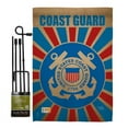 thumbnail image 1 of BD-MI-GS-108397-IP-BO-D-US18-CG 13 x 18.5 in. Coast Guard Burlap Americana Military Impressions Decorative Vertical Double Sided Garden Flag Set with Banner Pole, 1 of 1