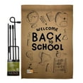 thumbnail image 1 of BD-SE-GS-115106-IP-BO-D-US16-BD 13 x 18.5 in. Welcome Back Burlap Special Occasion School & Education Impressions Decorative Vertical Double Sided Garden Flag Set with Banner Pole, 1 of 1
