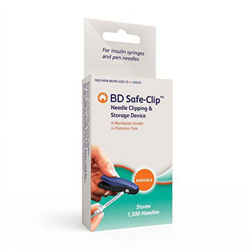 BD SafeClip Needle Clipper & Storage, Mini Sharps Container, Holds