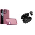 thumbnail image 1 of BD Slim Hybrid Case for Samsung Galaxy S23 Ultra Case (Burgundy) Frosted Back Protector TPU Cover with Noise-Cancelling Wireless Earbuds with Charging Case, 1 of 4