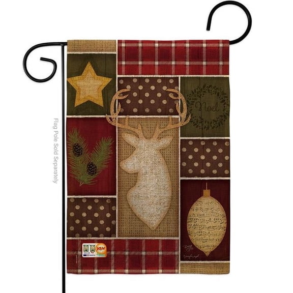 BD-WT-G-114172-IP-DB-D-US18-SB 13 x 18.5 in. Christmas Noel Burlap Winter Wonderland Impressions Decorative Vertical Double Sided Garden Flag