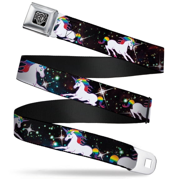 Buckle-Down Belt, Seatbelt Buckle Belt, Unicorn Universe, 30 to 44 Inches