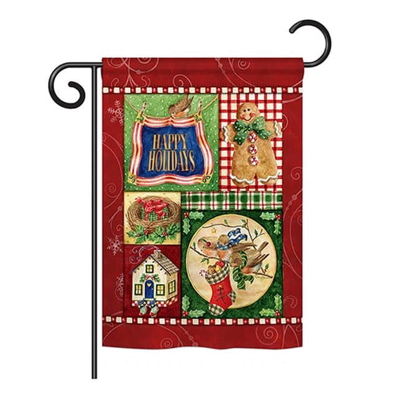 BD-XM-G-114162-IP-BO-DS02-US Happy Holiday Gingerbread Winter - Seasonal Christmas Impressions Decorative Vertical Garden Flag - 13 x 18.5 in.
