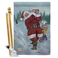 thumbnail image 1 of BD-XM-HS-114121-IP-BO-D-US16-AL 28 x 40 in. Snow Golfing Santa Winter Christmas Impressions Decorative Vertical Double Sided House Flag Set & Pole Bracket Hardware, 1 of 1