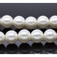 thumbnail image 1 of BD223- 12mm Ivory Glass Pearl Imitation Round Beads - 16 1/4 inch strand (Approx. 36 Beads), 1 of 3