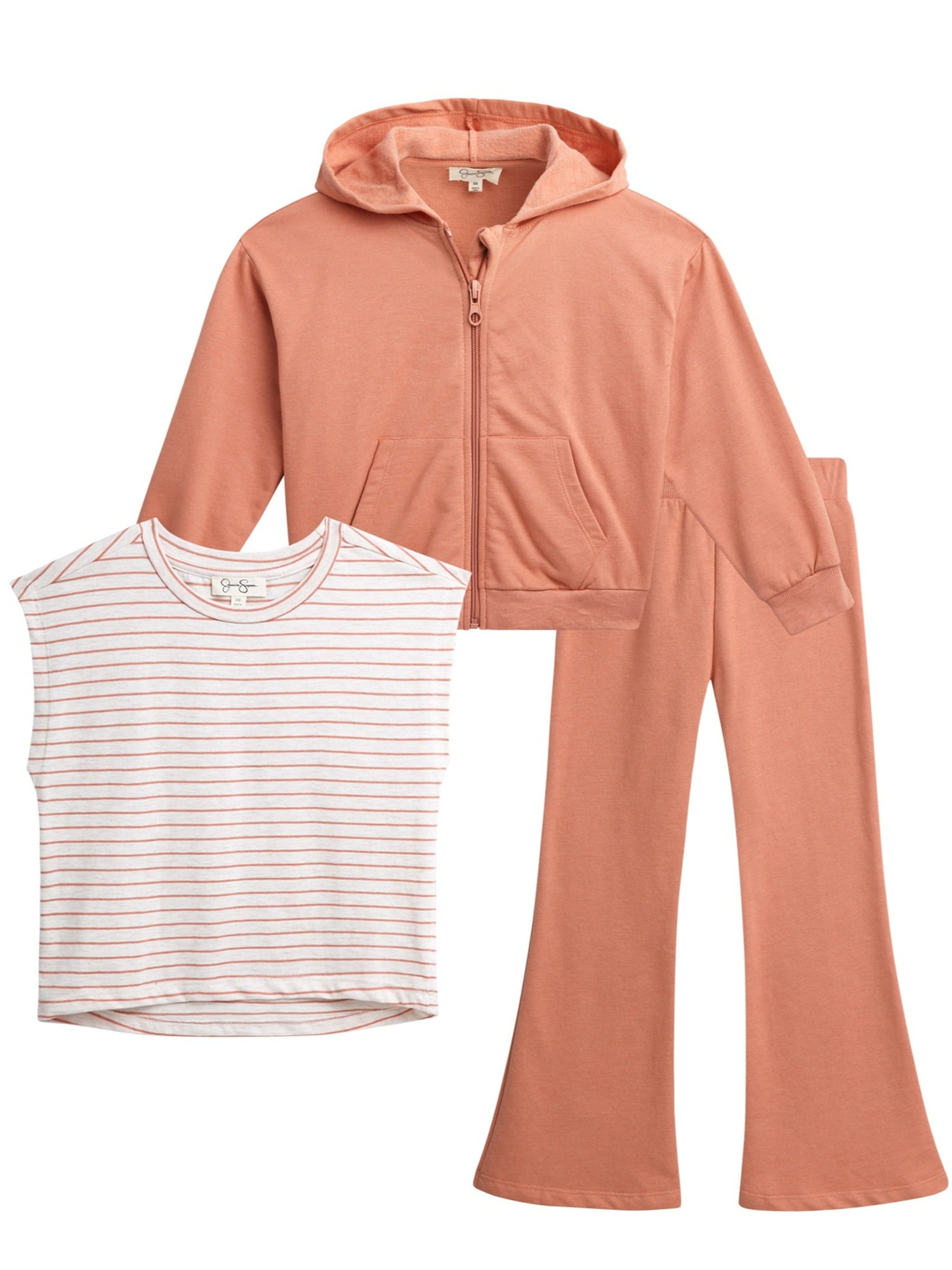 Jessica Simpson Girls' Tee, Hoodie and Flare Pants Set, 3-Piece, Sizes 4-8