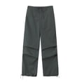 BDDVIQNN Women's Cargo Pants Women's Solid Color Loose Version High