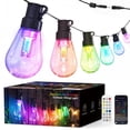 thumbnail image 1 of BDEKIL 300FT RGB+IC LED Outdoor String Lights, Color Changing with Chasing Effects, Waterproof, Dimmable, Shatterproof Bulbs, 1 of 8