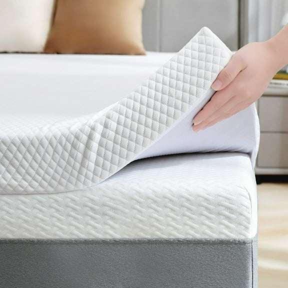 BDEUS 2 Inch Gel Memory Foam Mattress Topper, Cool Gel Infused Foam Bed Topper, Pressure Relief, Removable Soft Cover, Full Size