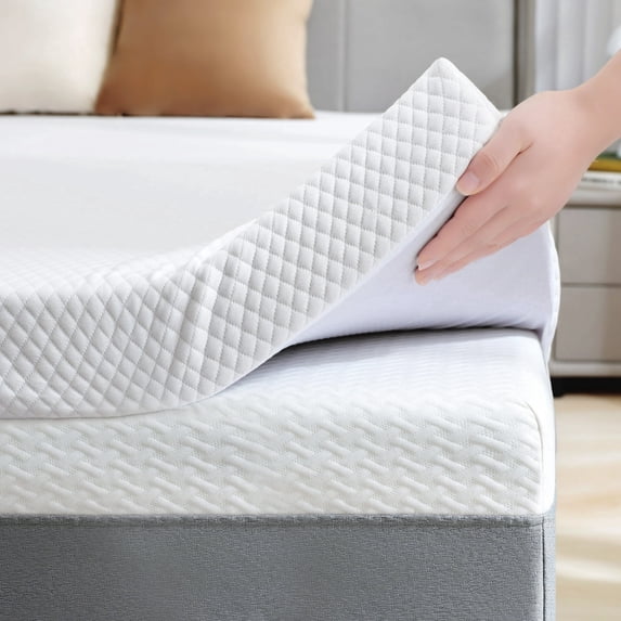 BDEUS 2 Inch Gel Memory Foam Mattress Topper, Cool Gel Infused Foam Bed Topper, Pressure Relief, Removable Soft Cover, King Size