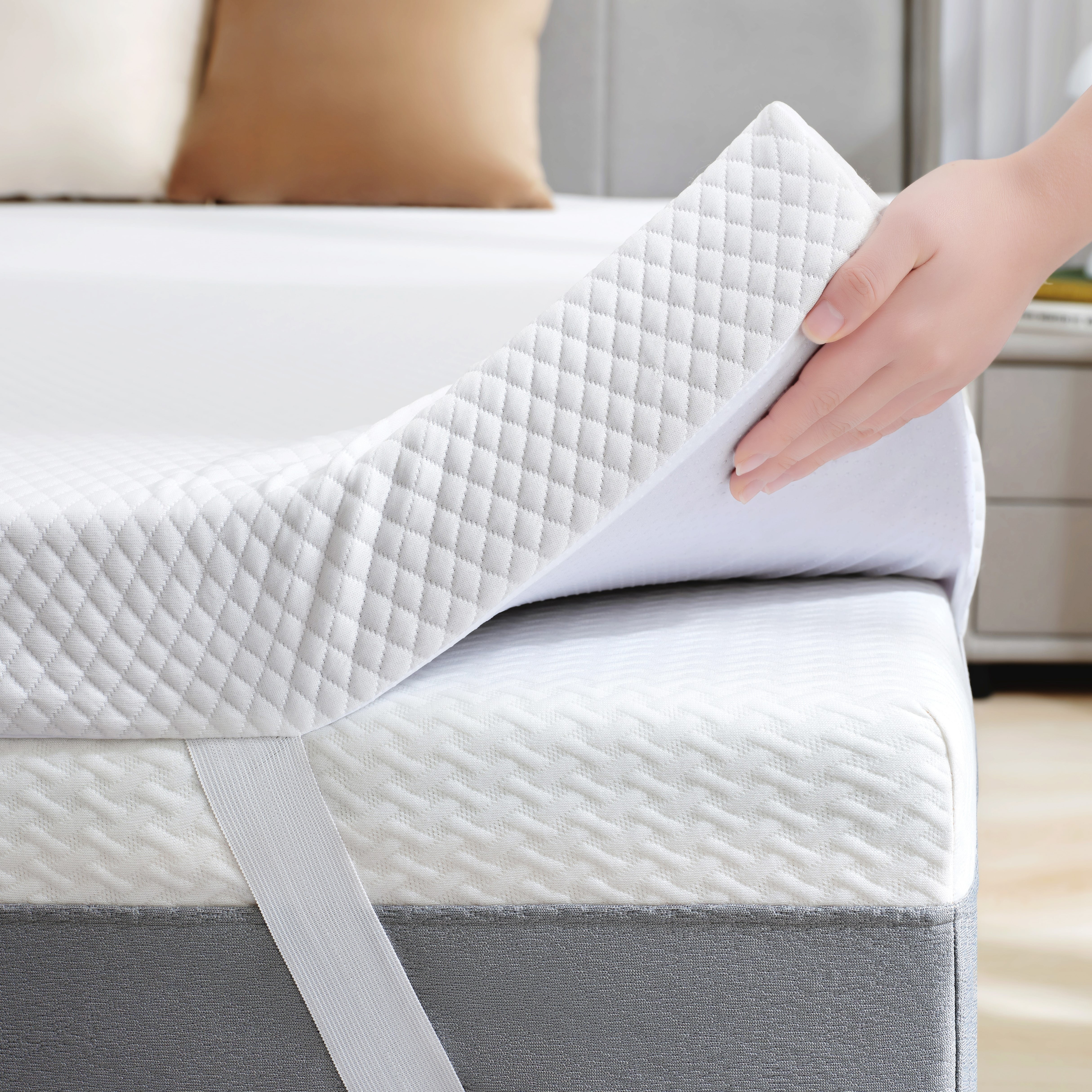 BDEUS 2 Inch Gel Memory Foam Mattress Topper, Cool Gel Infused Foam Bed Topper, Pressure Relief, Removable Soft Cover, Twin Size