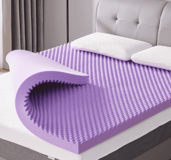 BDEUS 3 Inch Egg Crate Memory Foam Mattress Topper Queen Size, Soft