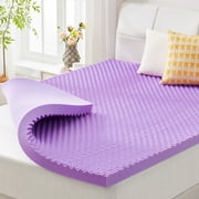 BDEUS 3.9 inch Gel Cooling Memory Foam Mattress Topper, Memory Foam Egg Crate Mattress Topper, CertiPUR-US Certified, Ki