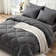 BDEUS King Comforter Set 5 Pieces,Comforter Set,Bed in a Bag, Bedding Set with Comforter,Fitted Sheet,Flat Sheet,Pillowcase, All Season