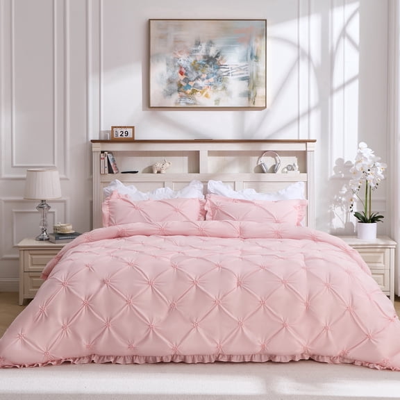 BDEUS Full Comforter Set 5 Pieces,Comforter Set,Bed in a Bag, Bedding Set with Comforter,Fitted Sheet,Flat Sheet,Pillowcase, All Season