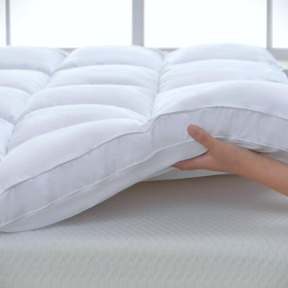 BDEUS Full Size Extra Thick Mattress Topper, Cooling Mattress Pad Cover, Pillow Top Protector with 8-21 inch Deep Pocket, White