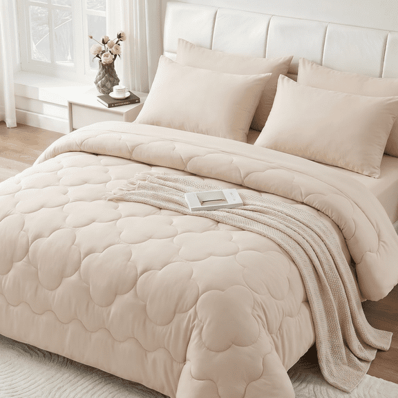 BDEUS King Comforter Set 5 Pieces,Bed in a Bag, Bedding Set with Comforter,Fitted Sheet,Flat Sheet,Pillowcase, All Seasons