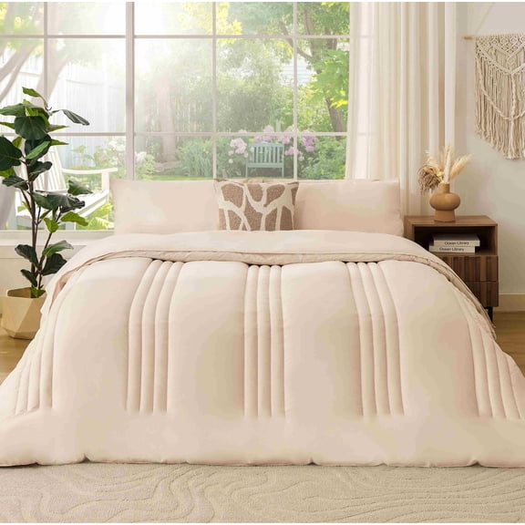 BDEUS Queen Comforter Set 7 Pieces,Comforter Set,Bed in a Bag, Bedding Set with Comforter,Fitted Sheet,Flat Sheet,Pillowcase, All Season