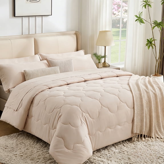 BDEUS Twin Comforter Set 4 Pieces,Bed in a Bag, Bedding Set with Comforter,Fitted Sheet,Flat Sheet,Pillowcase, All Seasons