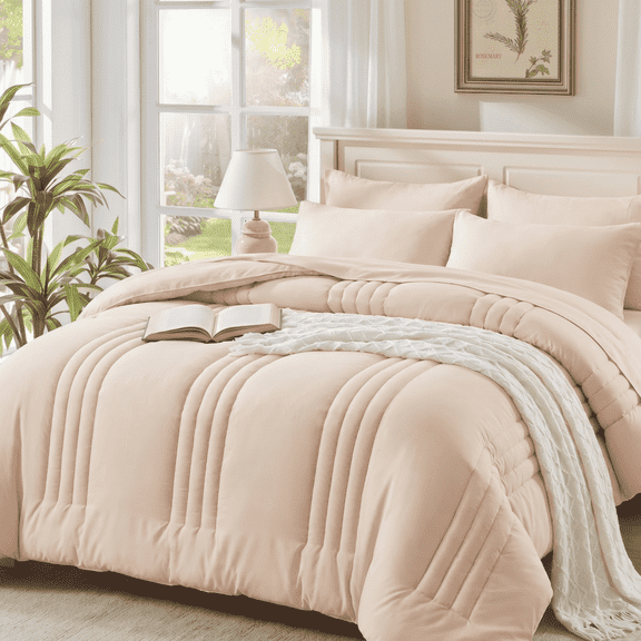 BDEUS Twin Comforter Set 4 Pieces,Comforter Set,Bed in a Bag, Bedding Set with Comforter,Fitted Sheet,Flat Sheet,Pillowcase, All Season