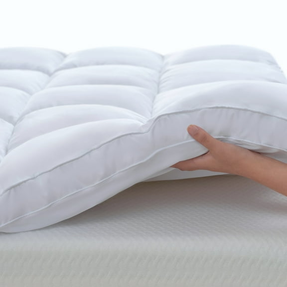 BDEUS Twin Size Extra Thick Mattress Topper, Cooling Mattress Pad Cover, Pillow Top Protector with 8-21 inch Deep Pocket, White