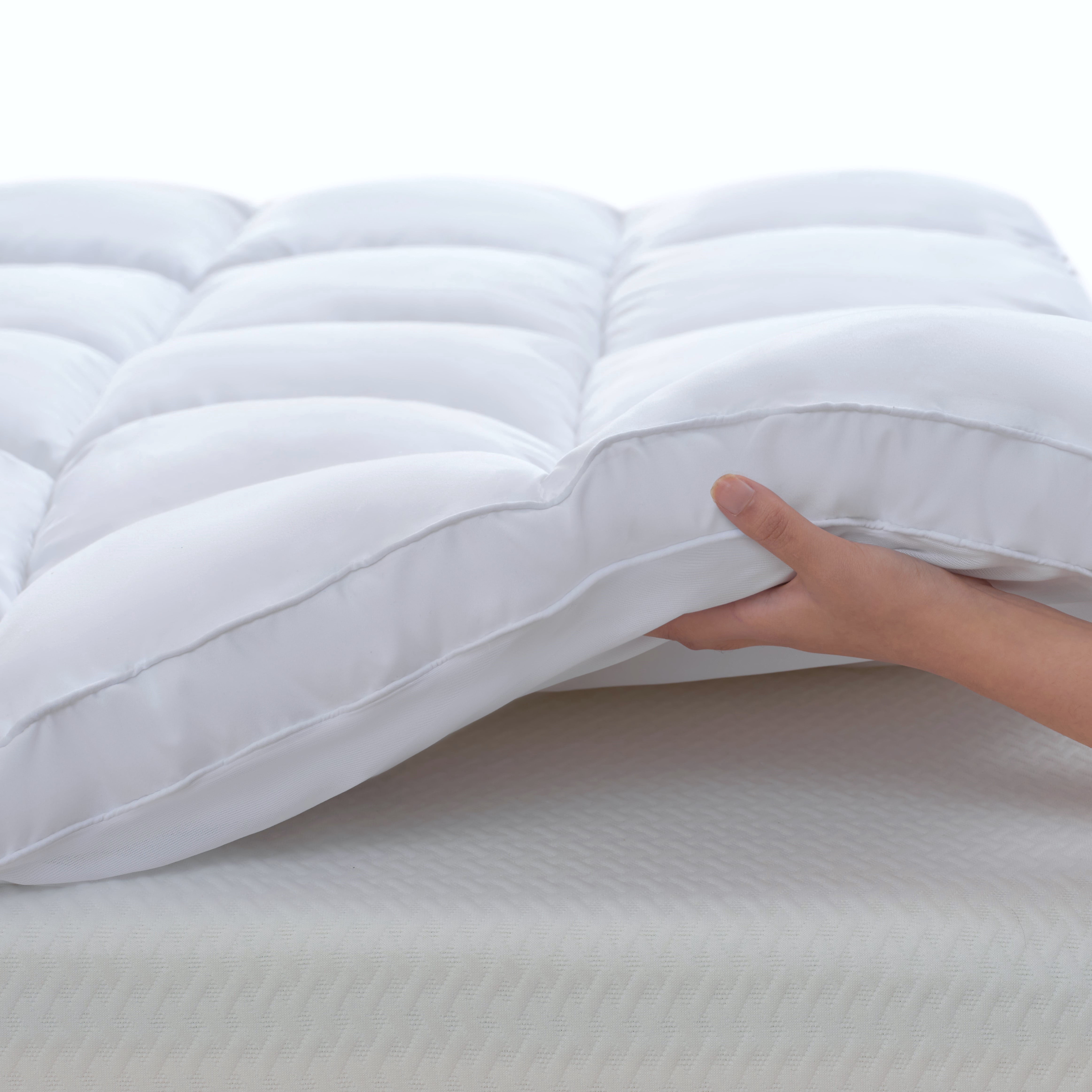 BDEUS Twin Size Extra Thick Mattress Topper, Cooling Mattress Pad Cover, Pillow Top Protector with 8-21 inch Deep Pocket, White