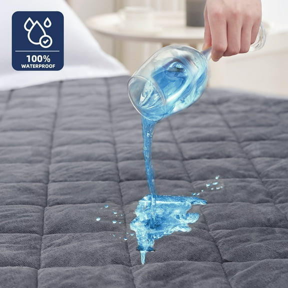 BDEUS Twin Size Mattress Pad Cover, 100% Waterproof Mattress Protector, Fitted Mattress Topper with 8-21" Deep Pocket