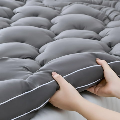 BDEUS Extra Thick Twin Mattress Topper, Cooling Mattress Pad Cover, Mattress Protector with 8-21 Inch Deep Pocket,Comfortable,Gray