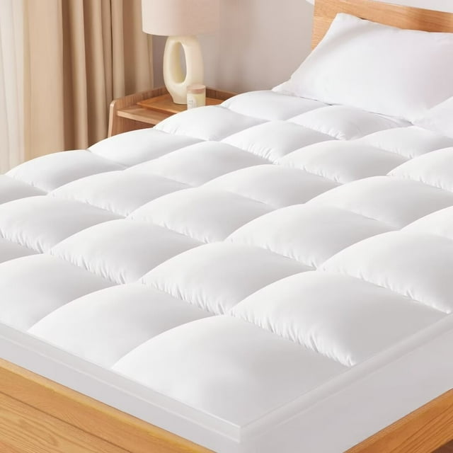 BDEUS TwinXL Size Mattress Pad, Extra Thick Mattress Topper, Quilted Fitted Pillow Top Mattress