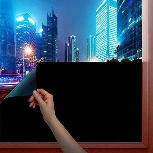 BDF 1BKOT Blackout Window Film (Non Adhesive Static Cling) 100% Light Blocking - Easy Installation, Removal & No Residue- 36in X 14ft$$Home Decor, Kitchen, & Other
