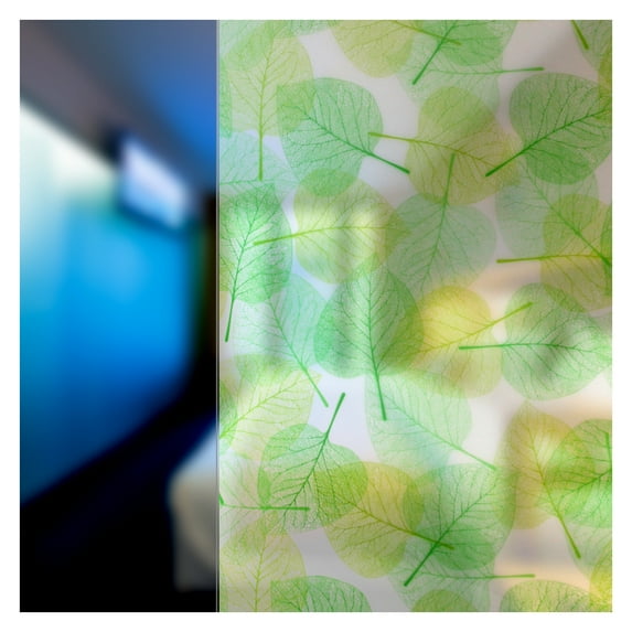 BDF 4GLVW Green Leaves On White Decorative Window Film 36in X 50ft