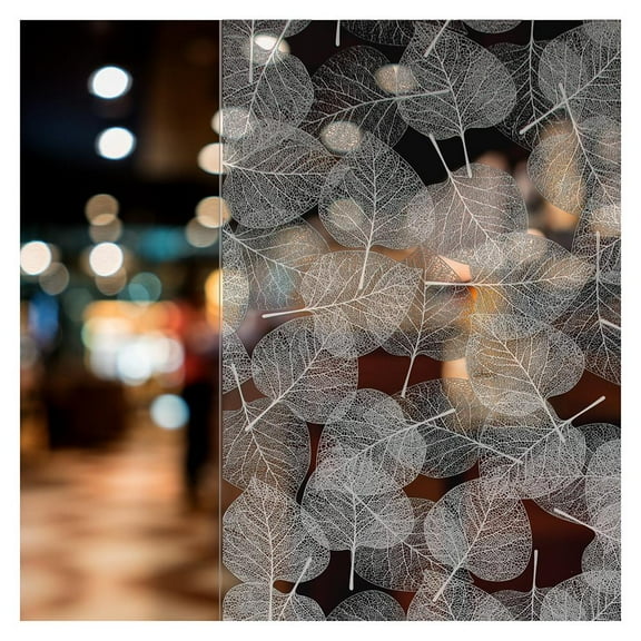 BDF 4WHLV White Leaves Decorative Window Film 36in X 22ft