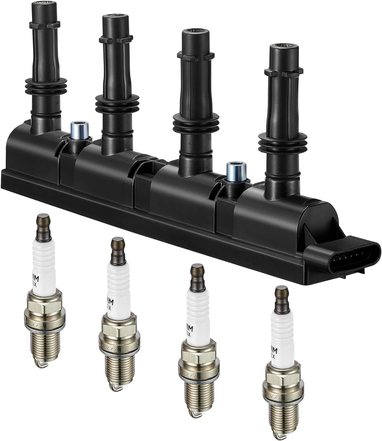 BDFHYK 1 Ignition Coil Pack UF669 and 4 Iridium Spark Plugs XP3922 Compatible with Buick Encore Chevy Cruze Cruze Limited Sonic Trax Volt 1.4L 1.8L L4 D521C 7805-1231 55577898