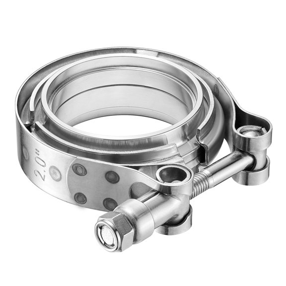 BDFHYK 2.0" V-Band Clamp & Flange Kit – 304 Stainless Steel Male/Female Welding Flanges for Turbo Exhaust Intercooler Downpipe, Universal Fit 1PCS