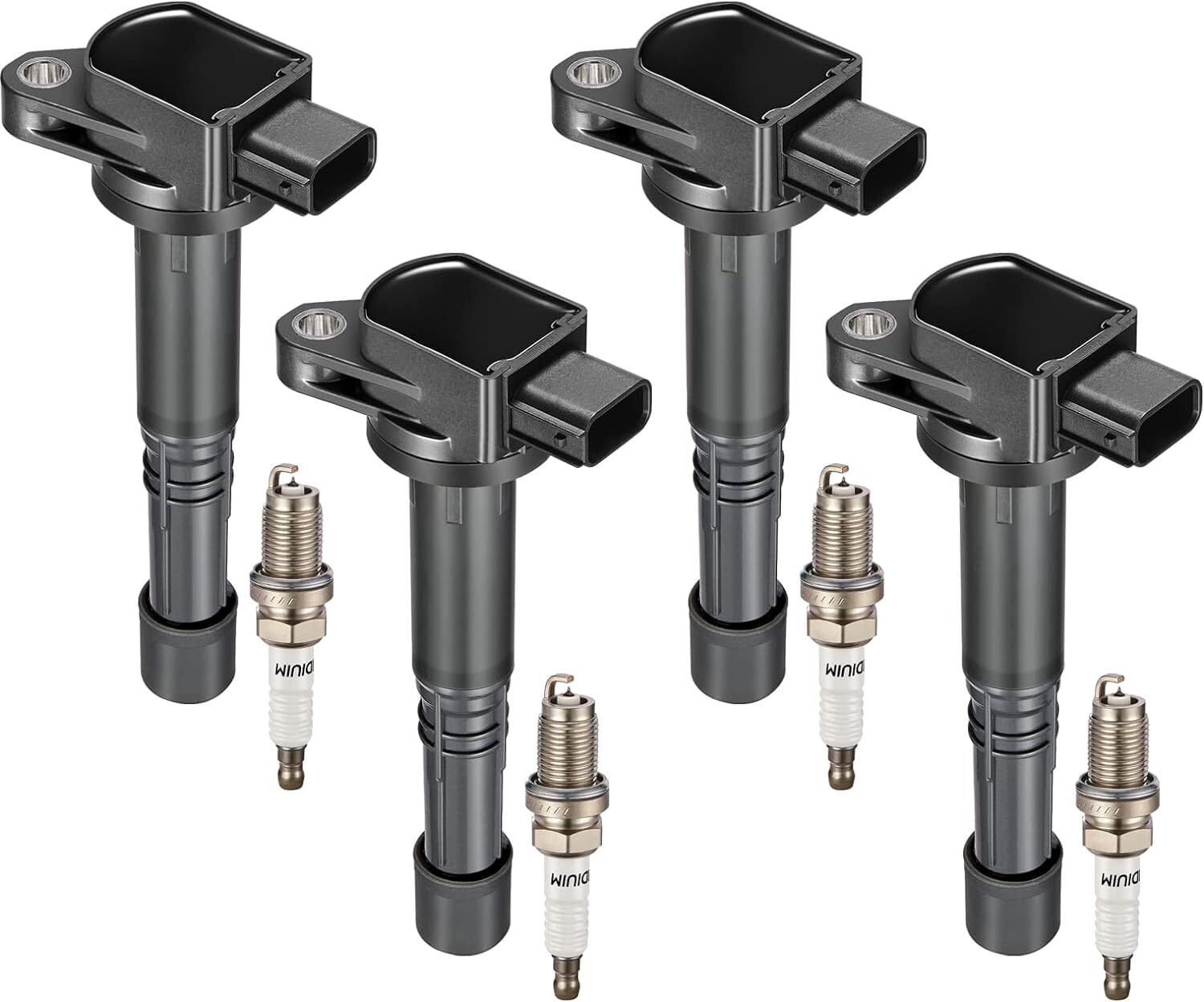 BDFHYK Ignition Coil Pack and Iridium Spark Plugs Compatible with Acura RSX Honda Accord Civic CR-V Element Replacement for UF583 UF311 9807B-561BW,Sets of 4