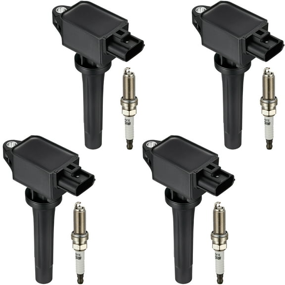 BDFHYK Ignition Coils UF656 and Iridium Spark Plug 93501 Compatible with Mazda 3 Sport 6 CX-3 CX-5 CX-9 MX-5 Miata l4 2.0L 2.5L Replaces GN10625 C-857 LKAR7BIX-11S C1837 5C1894 PE0118100A Set of 4