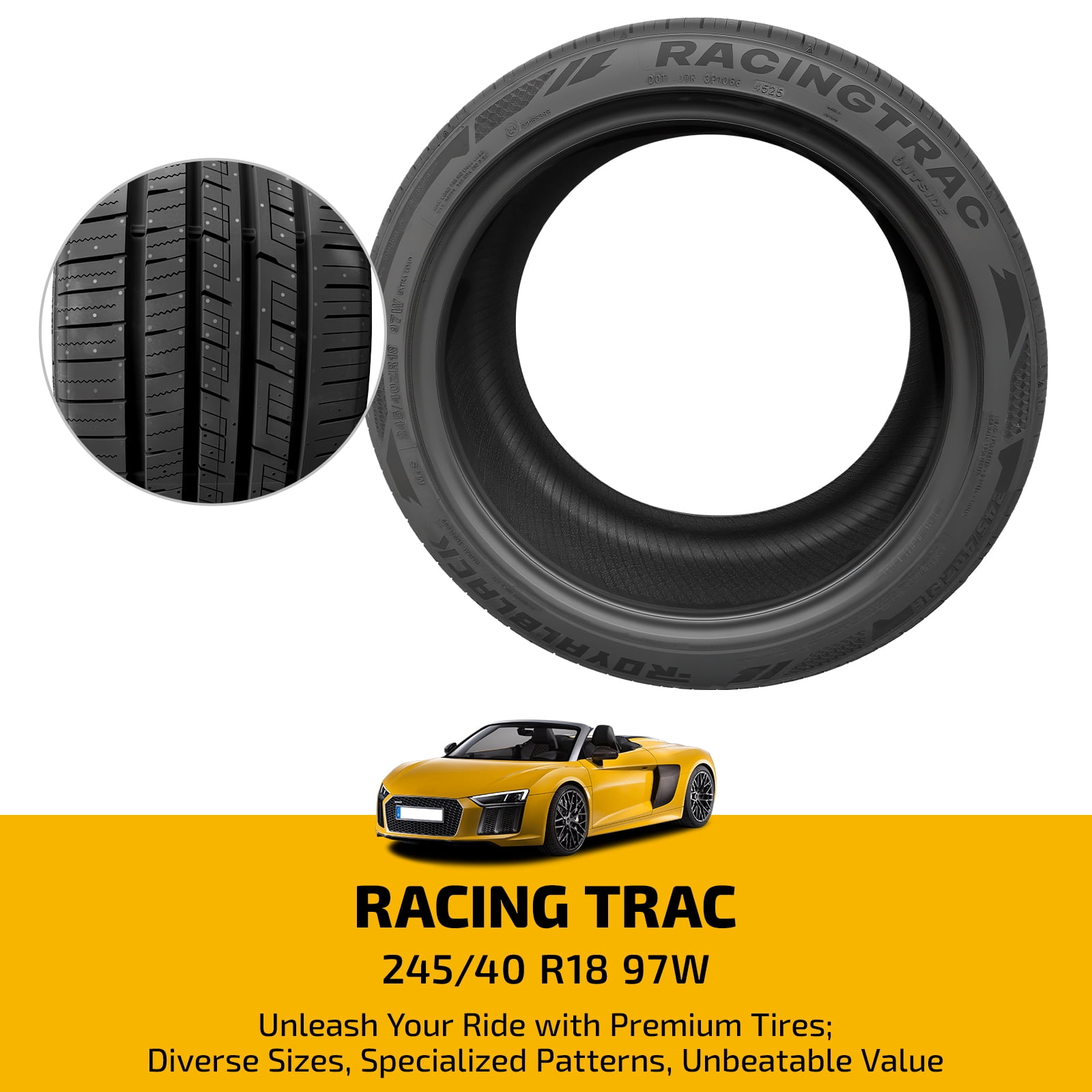 BDFHYK RACING TRAC 245/40ZR18 97W Ultra High Performance Tire All-Season, 1 PCS Simolary simolary.com