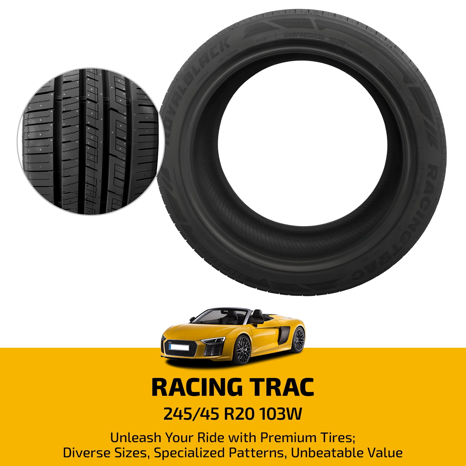 BDFHYK RACING TRAC 245/45ZR20 103W Ultra High Performance Tire All-Season, 1 PCS Simolary simolary.com