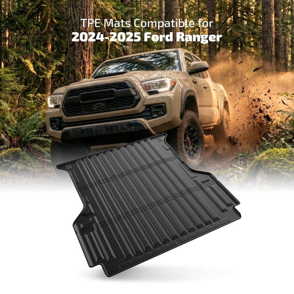 BDFHYK Truck Bed Mat Bed Liner for 2024-2026 Ford Ranger, 5FT Trunk Bed Mat Heavy Duty Fit All Weather TPE Pickup Liner